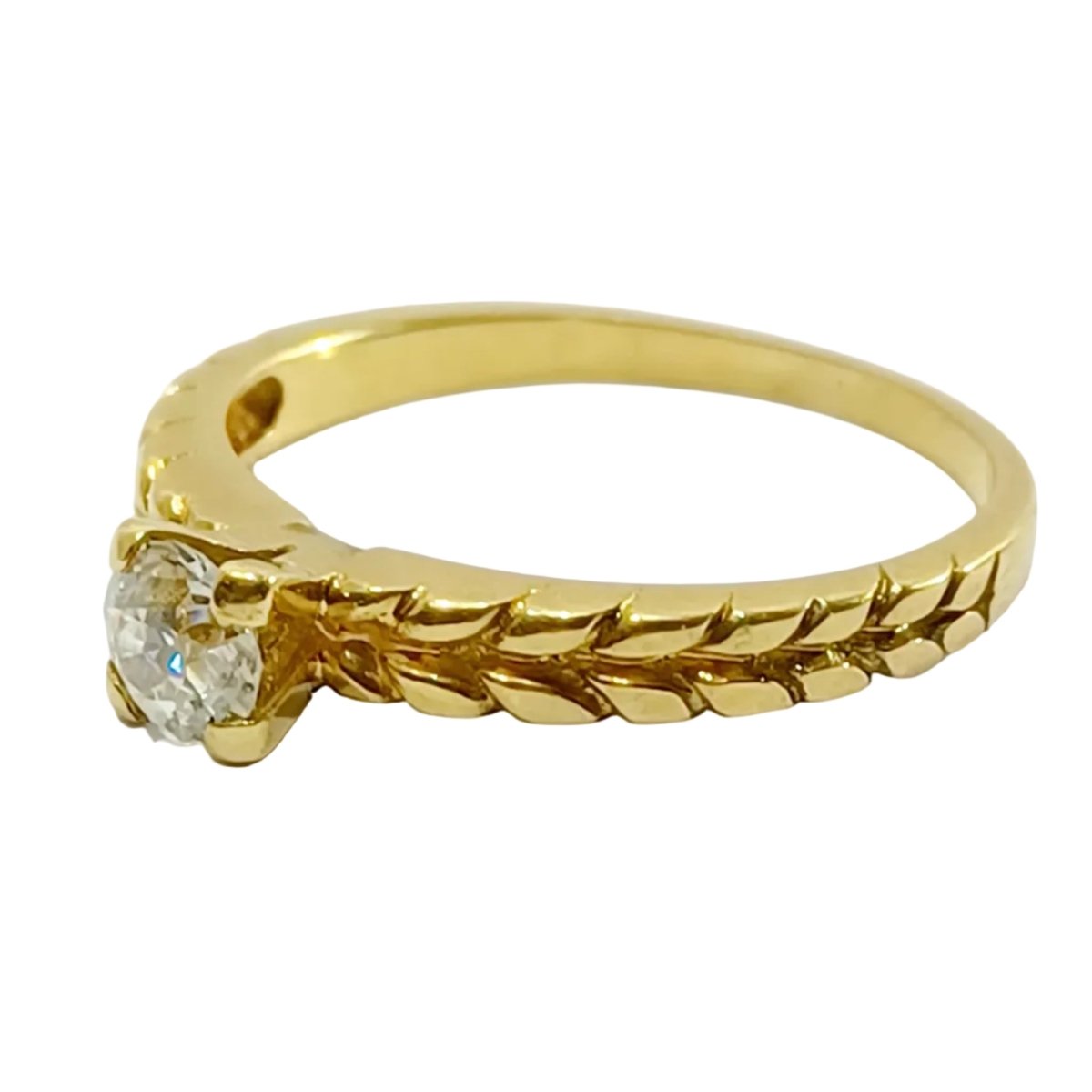 Bague Solitaire en or jaune et diamant - Castafiore