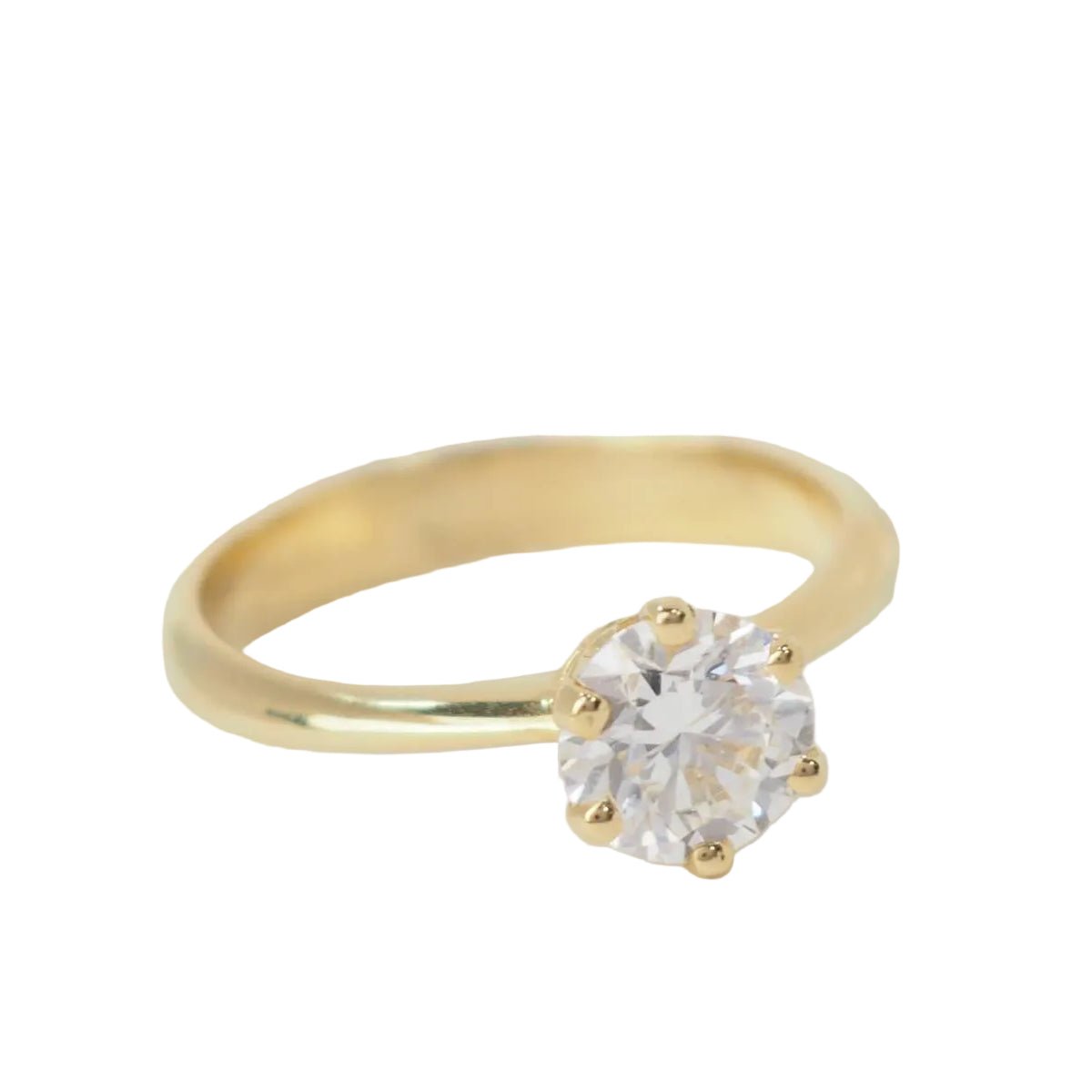 Bague Solitaire en or jaune et diamant - Castafiore