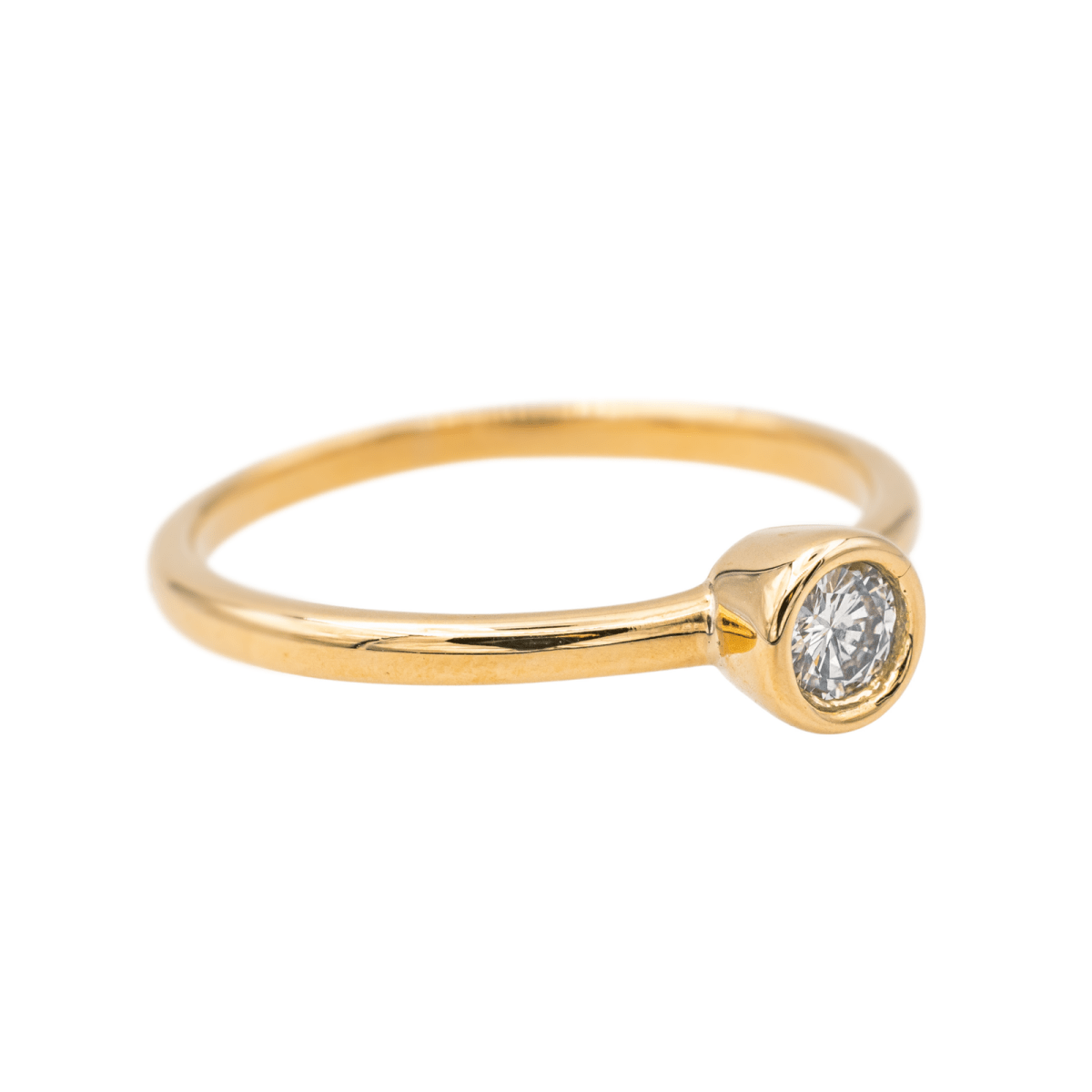 Bague Solitaire en or jaune et diamant - Castafiore