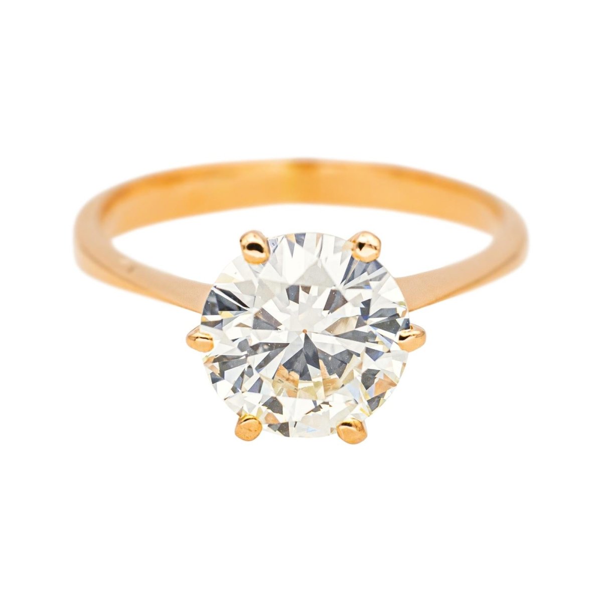 Bague Solitaire en or jaune et diamant - Castafiore