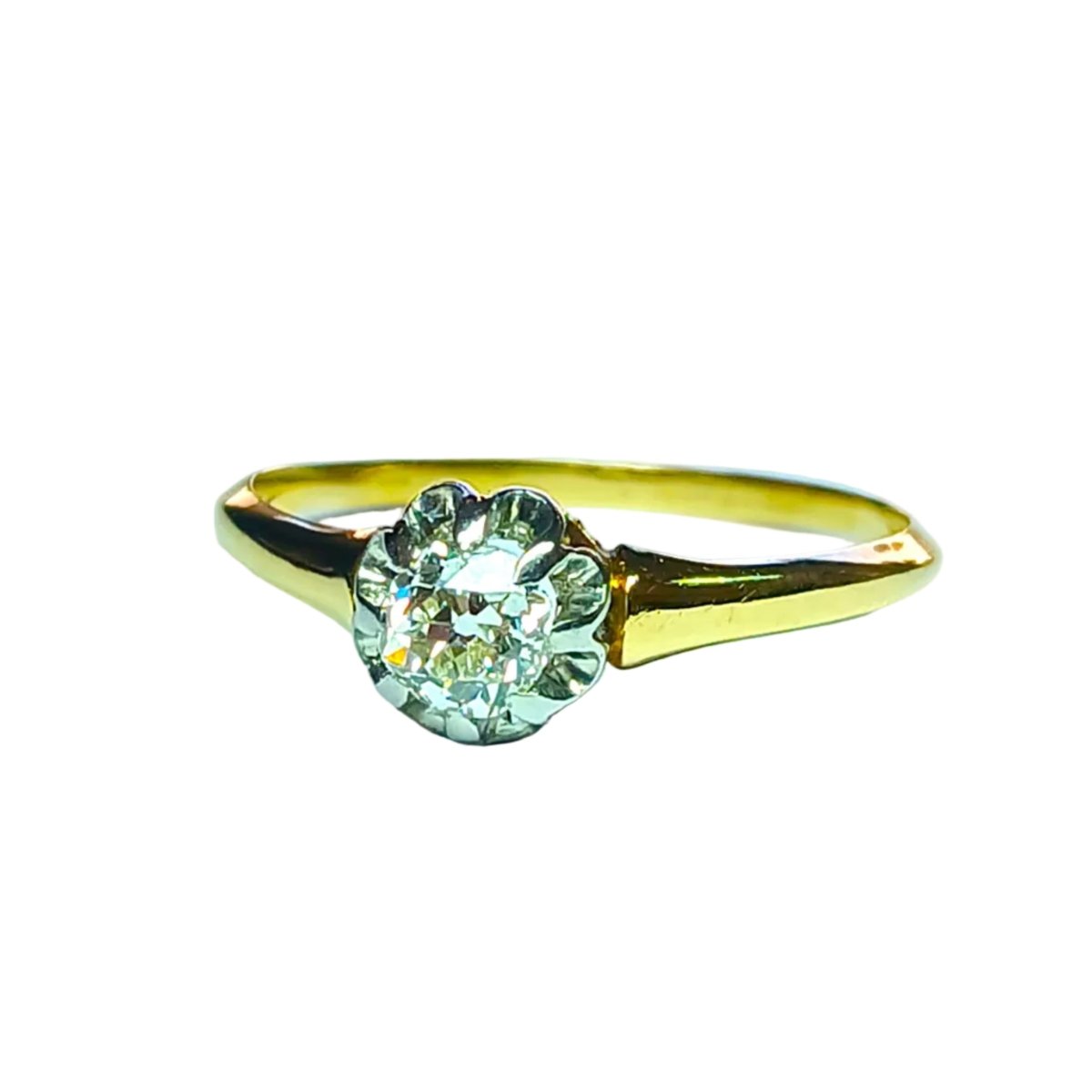 Bague Solitaire en or jaune et diamant - Castafiore