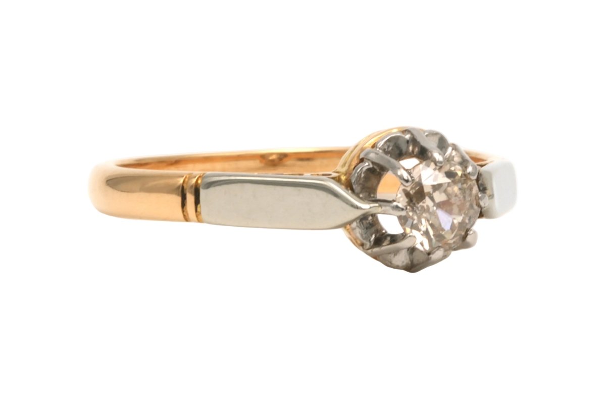 Bague Solitaire en or jaune et diamant - Castafiore