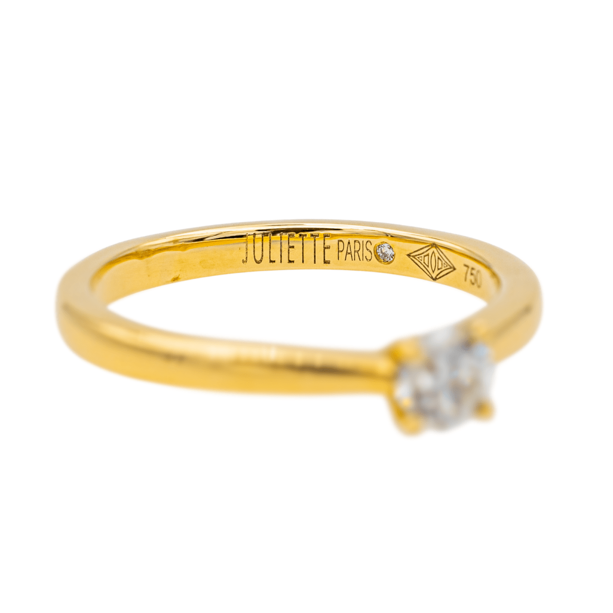 Bague Solitaire en or jaune et diamant - Castafiore