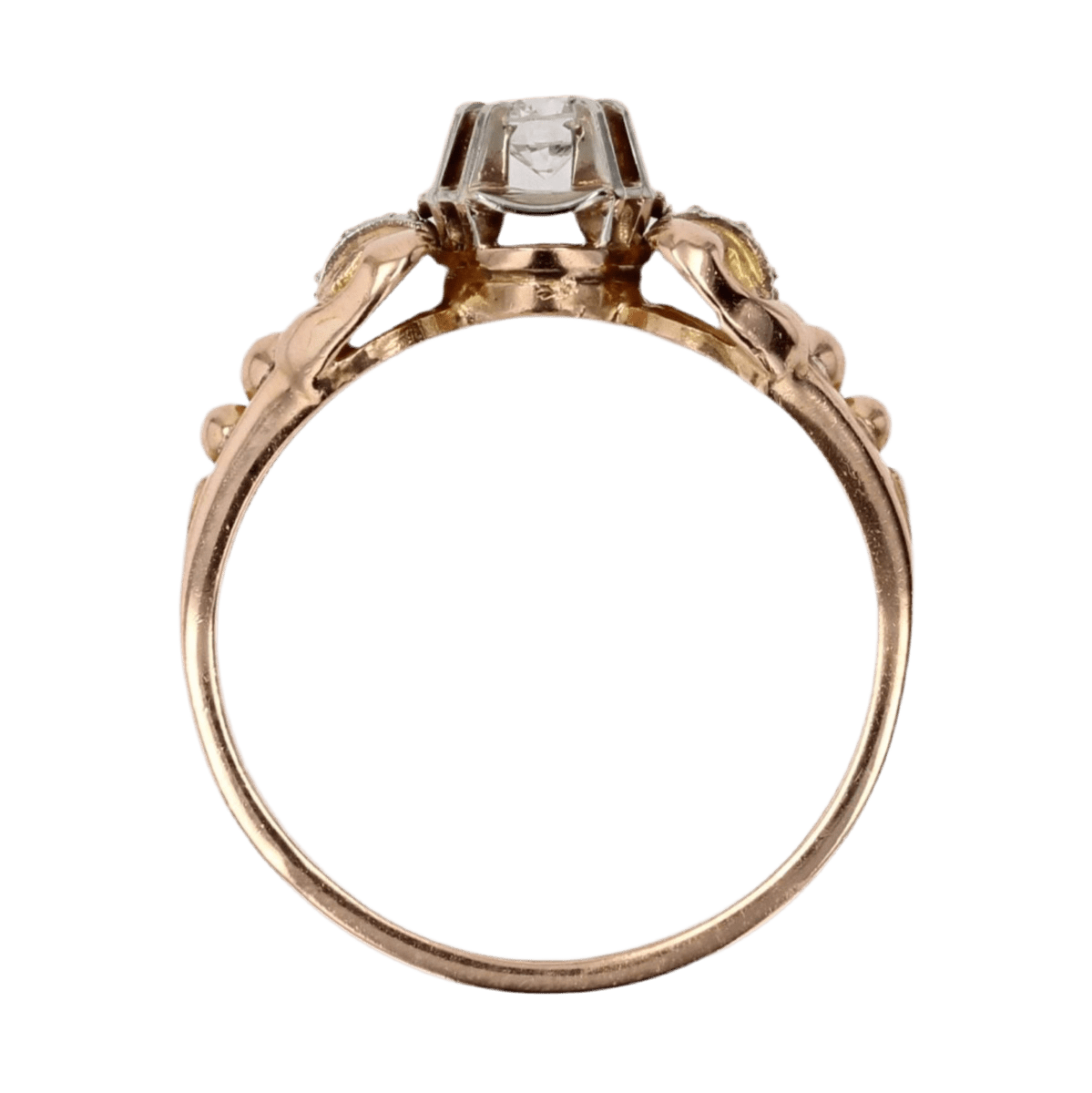 Bague Solitaire en or jaune et diamant - Castafiore