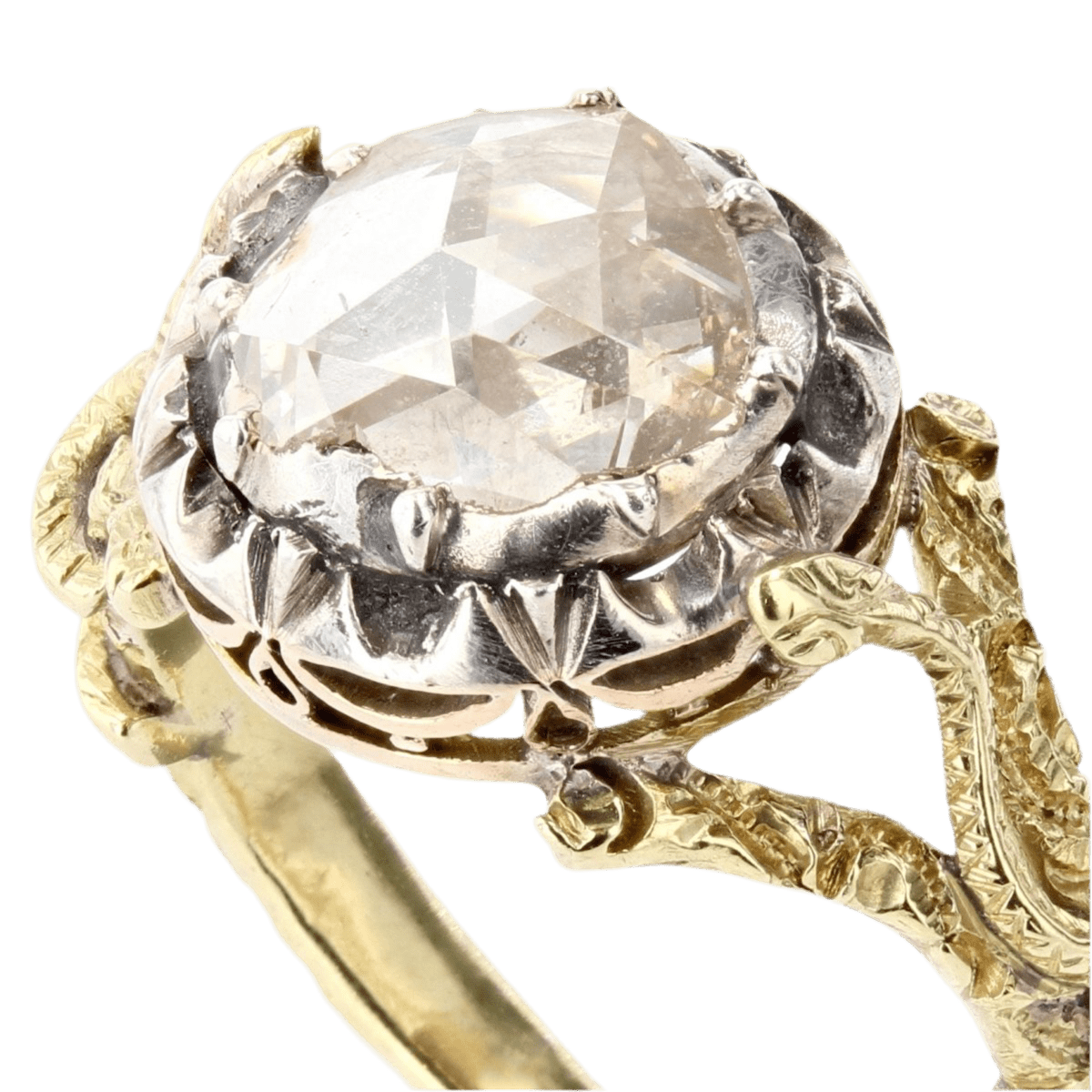 Bague Solitaire en or jaune et diamant - Castafiore