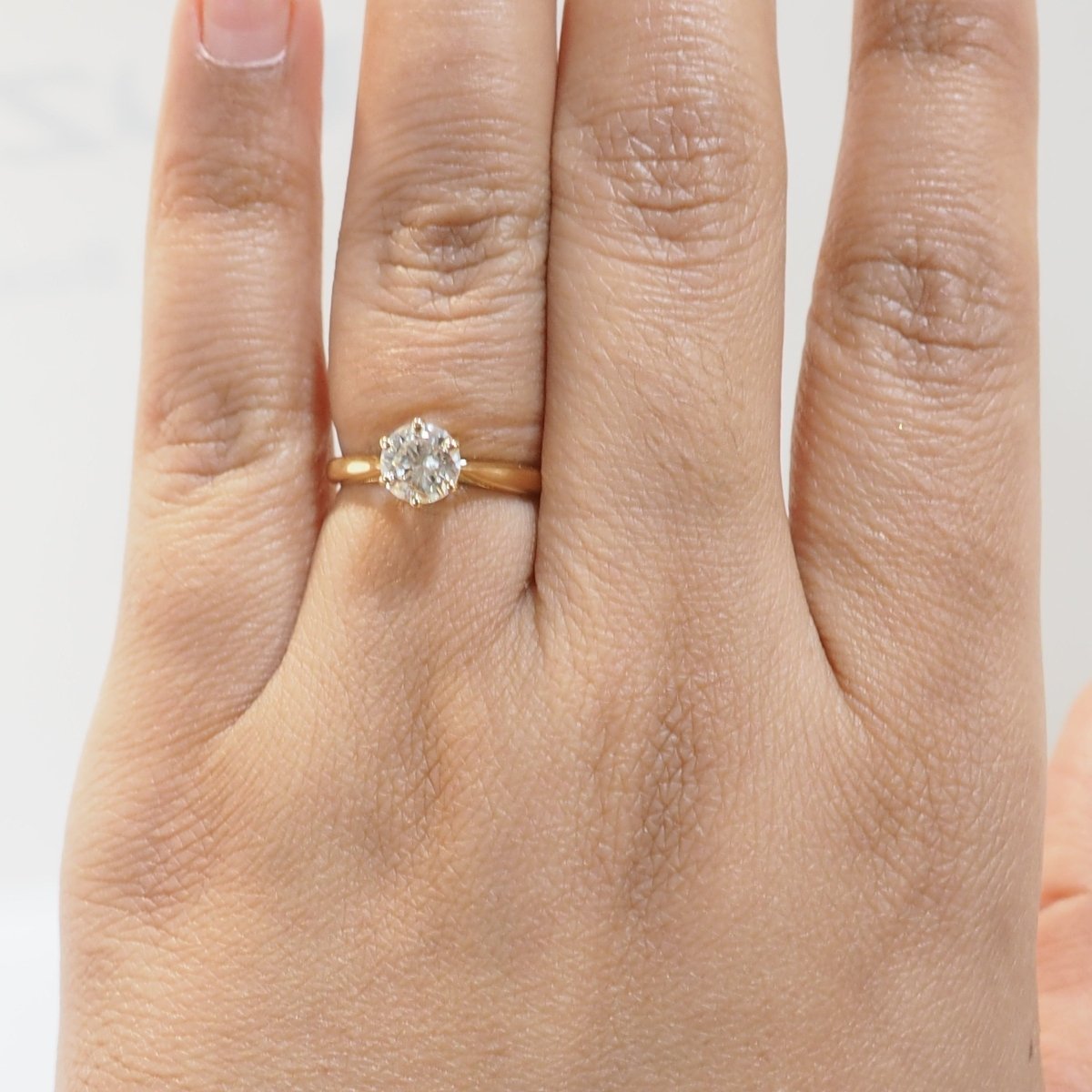 Bague Solitaire en or jaune et diamant - Castafiore