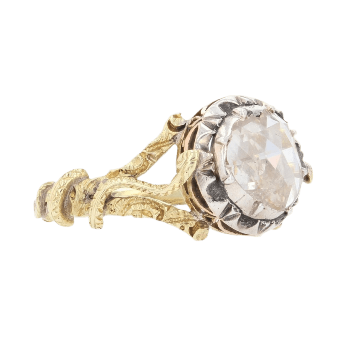 Bague Solitaire en or jaune et diamant - Castafiore