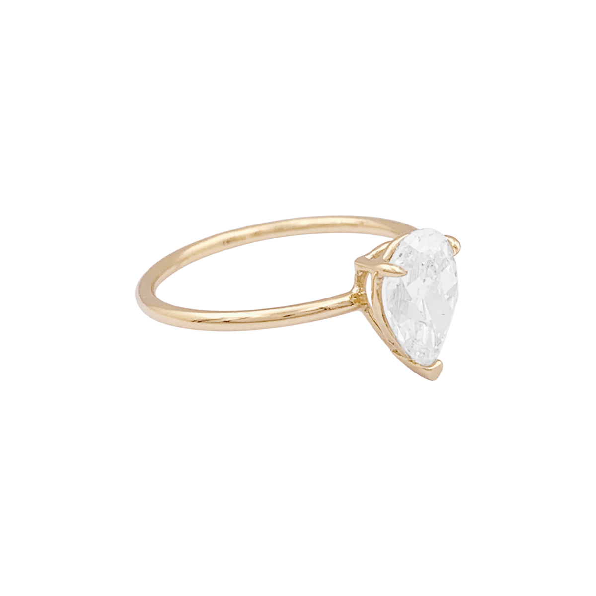Bague Solitaire en or jaune et diamant - Castafiore