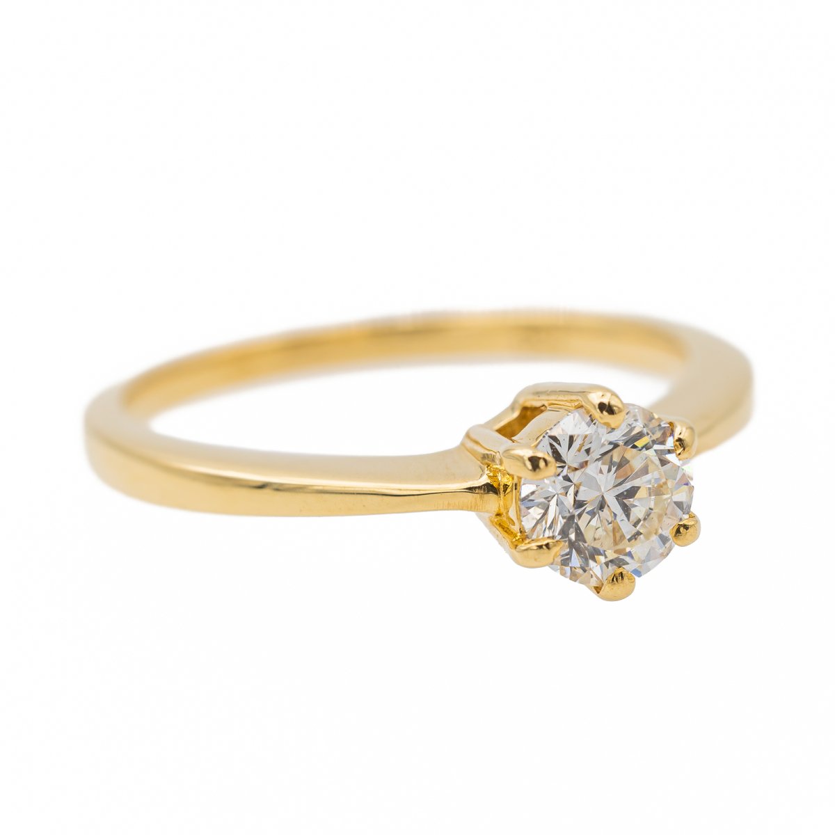 Bague Solitaire en or jaune et diamant - Castafiore