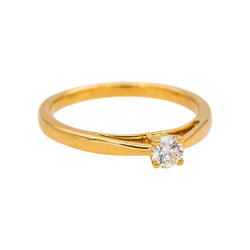 Bague Solitaire en or jaune et diamant - Castafiore