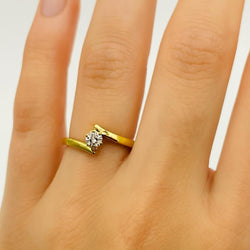 Bague Solitaire en or jaune et diamant - Castafiore