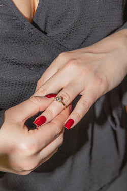 Bague solitaire en or jaune et diamant - Castafiore