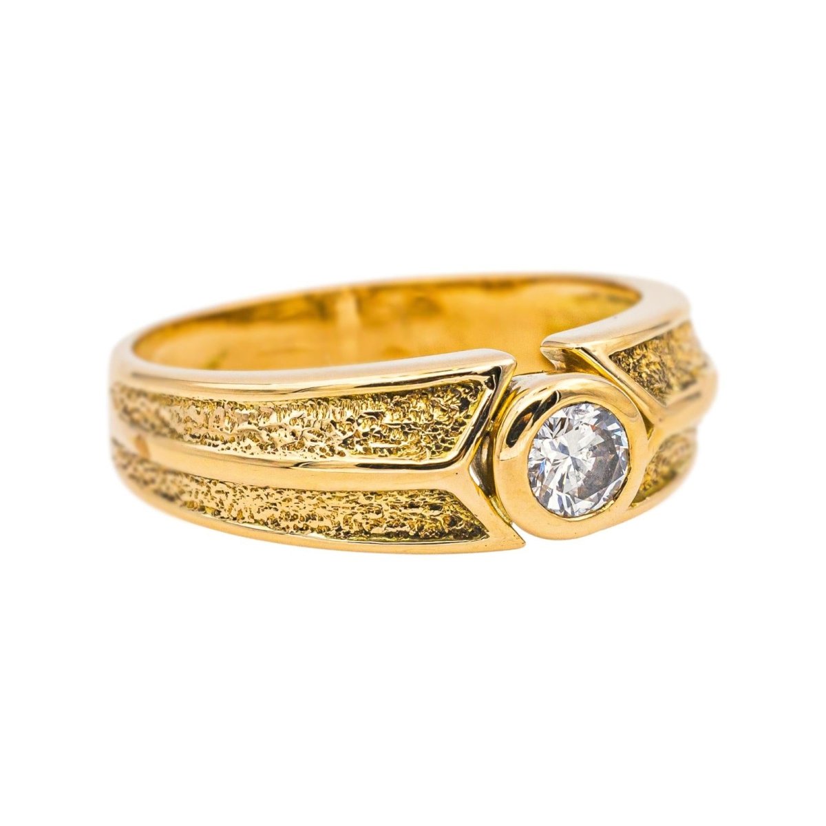 Bague Solitaire en or jaune et diamant - Castafiore