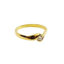 Bague Solitaire en or jaune et diamant - Castafiore
