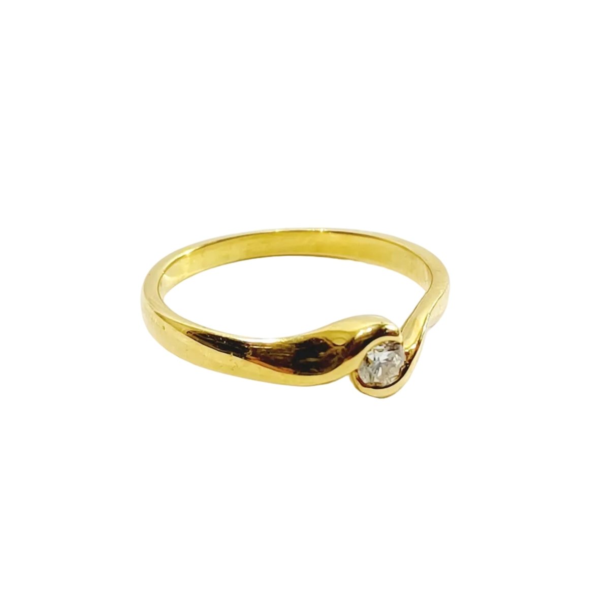 Bague Solitaire en or jaune et diamant - Castafiore