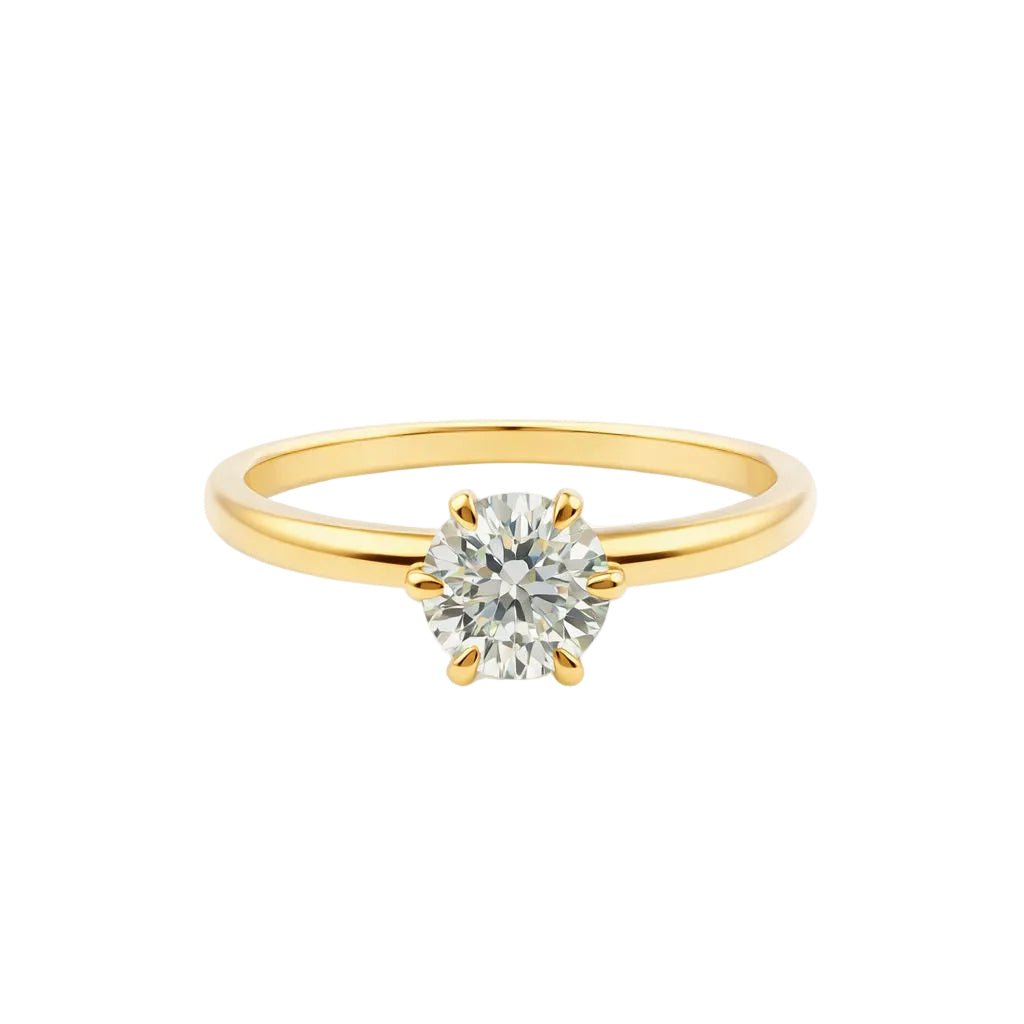 Bague Solitaire en or jaune et diamant - Castafiore