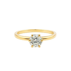 Bague Solitaire en or jaune et diamant - Castafiore