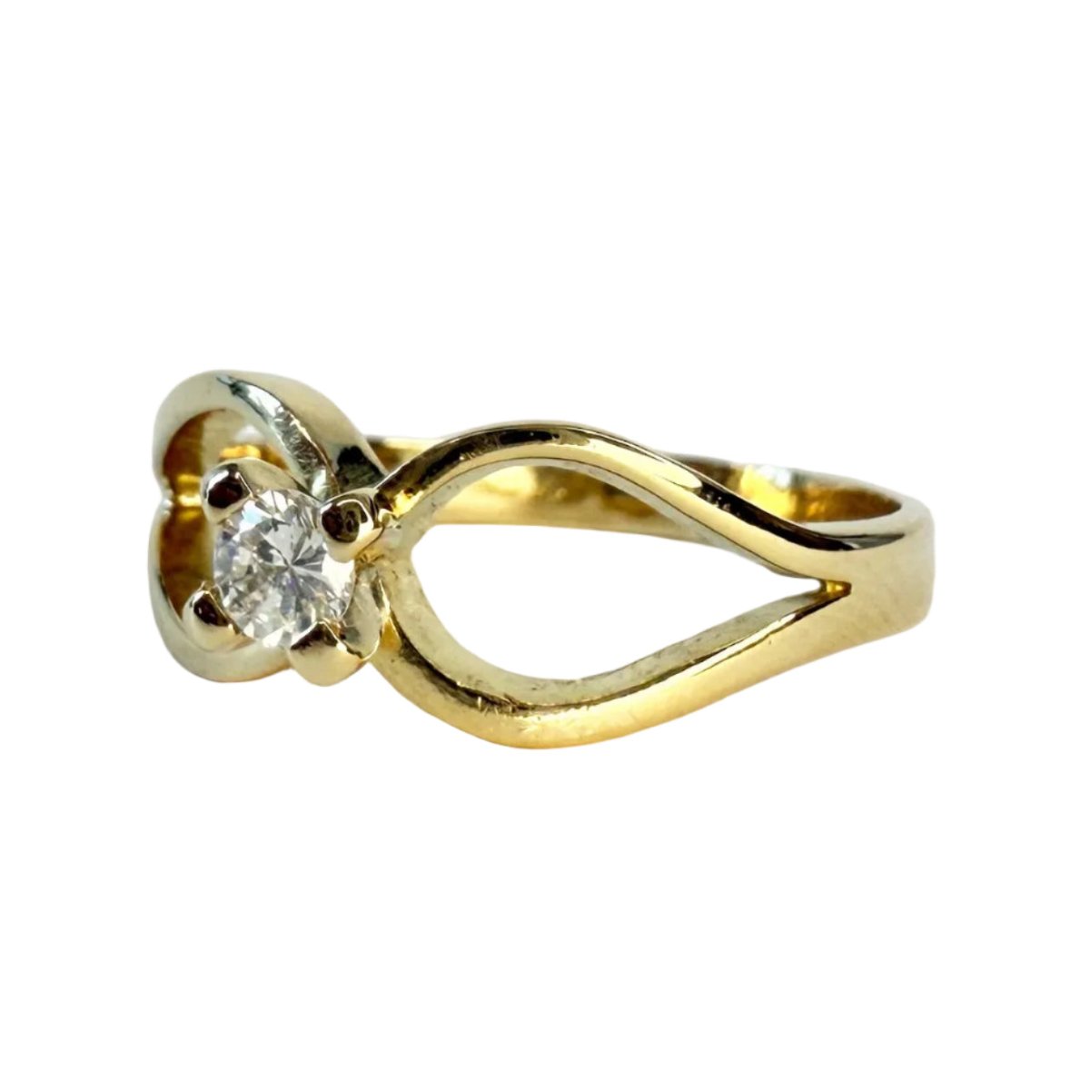 Bague Solitaire en or jaune et diamant - Castafiore
