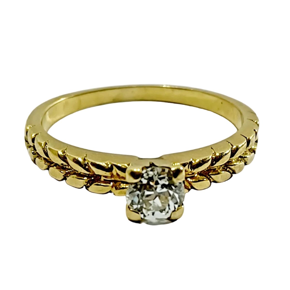 Bague Solitaire en or jaune et diamant - Castafiore