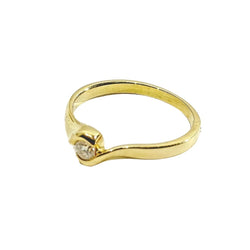 Bague Solitaire en or jaune et diamant - Castafiore