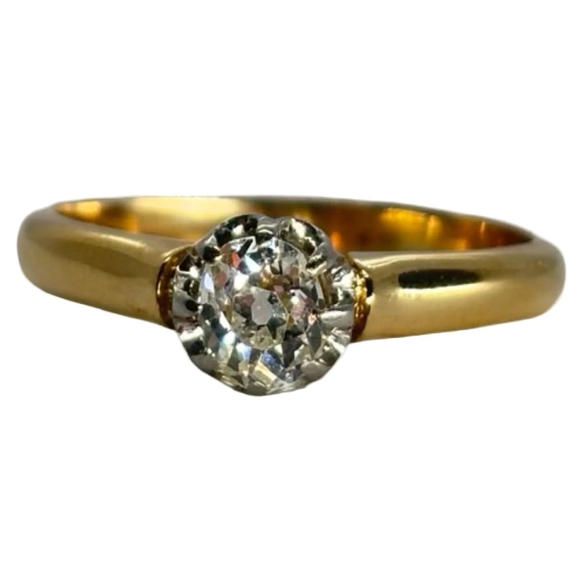 Bague Solitaire en or jaune et diamant - Castafiore