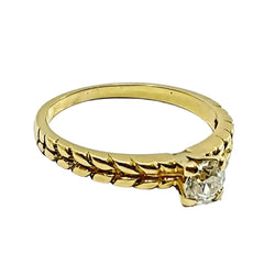 Bague Solitaire en or jaune et diamant - Castafiore