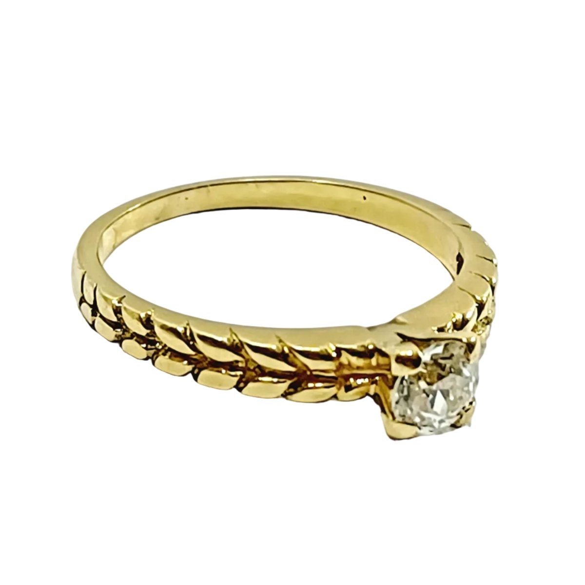 Bague Solitaire en or jaune et diamant - Castafiore