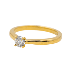 Bague Solitaire en or jaune et diamant - Castafiore