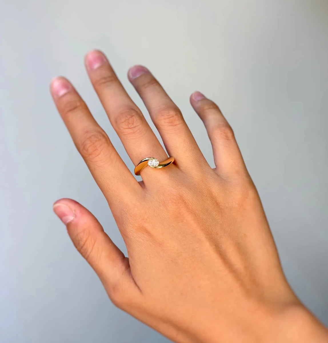 Bague Solitaire en or jaune et diamant - Castafiore