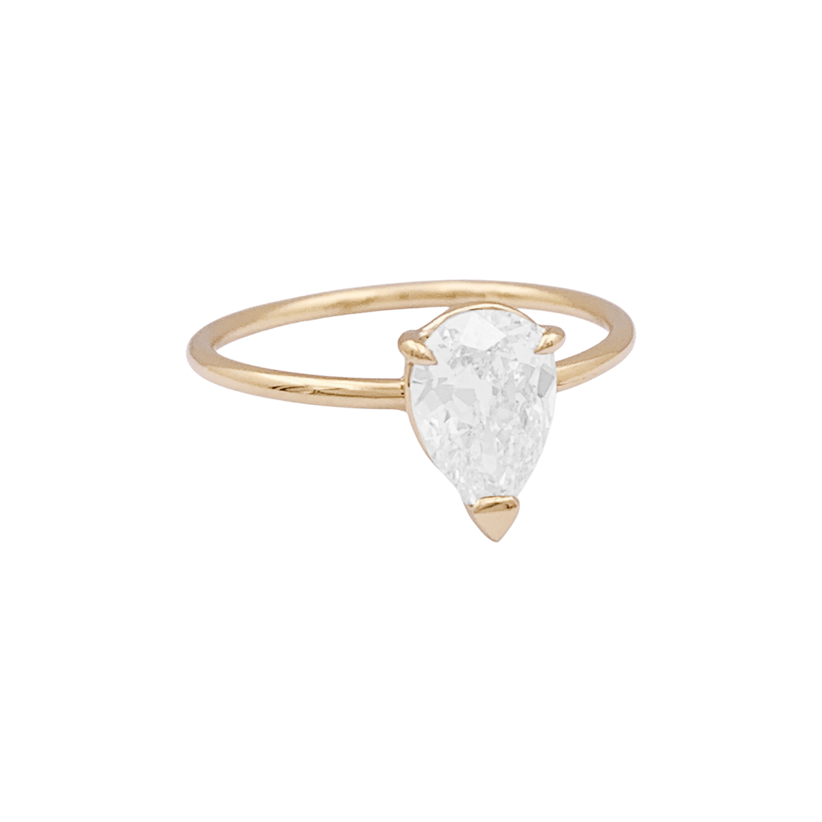 Bague Solitaire en or jaune et diamant - Castafiore