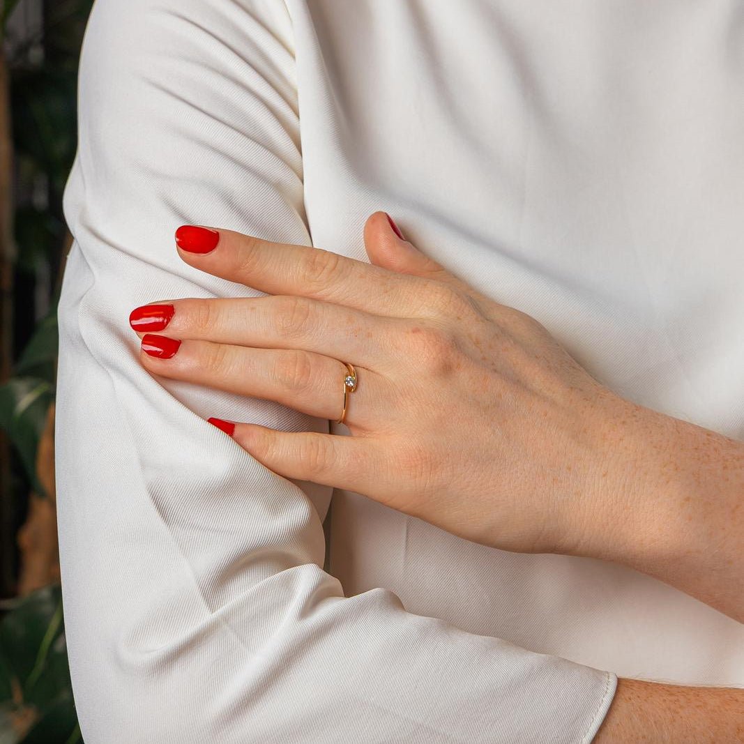 Bague Solitaire en or jaune et diamant - Castafiore