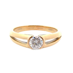 Bague Solitaire en or jaune et diamant - Castafiore