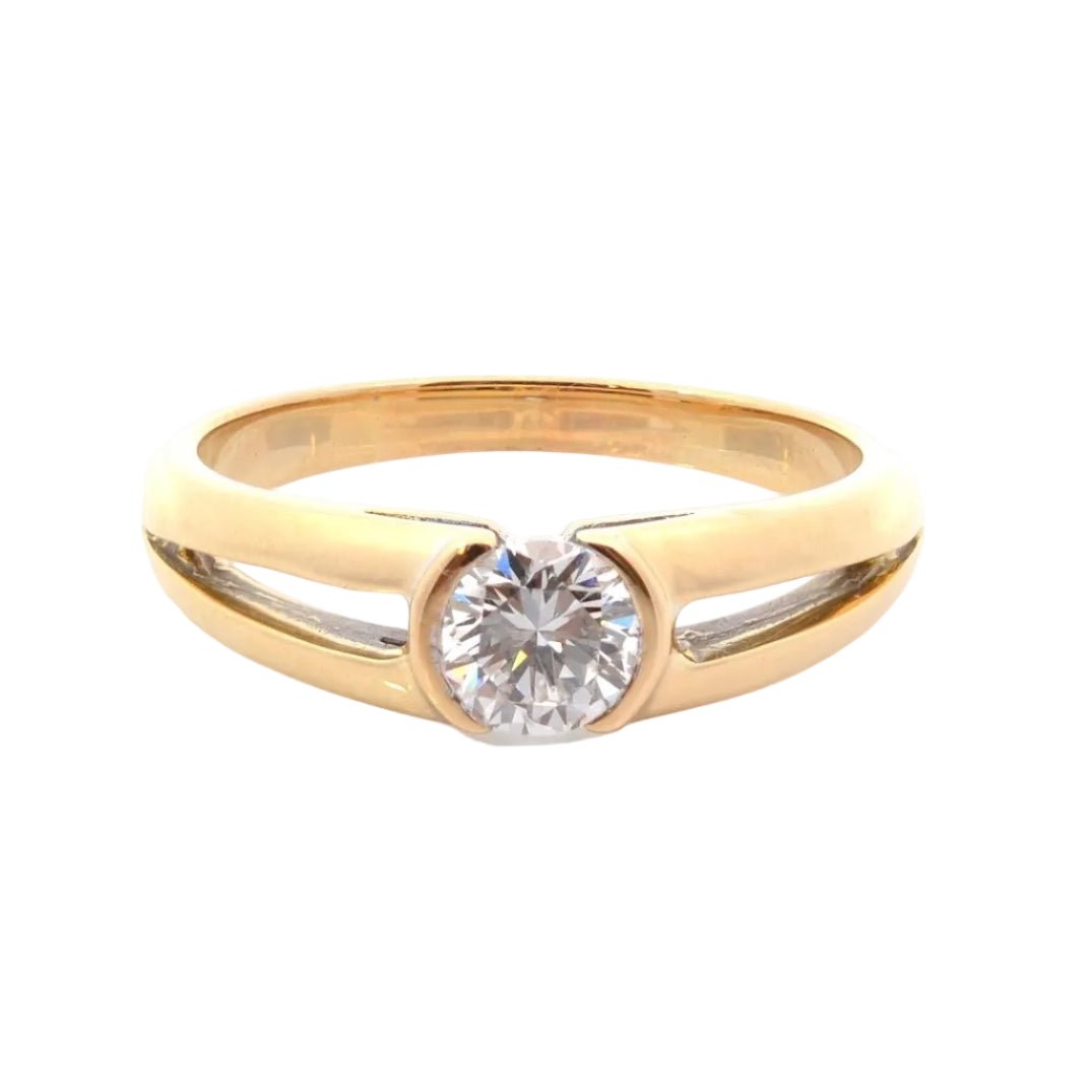 Bague Solitaire en or jaune et diamant - Castafiore