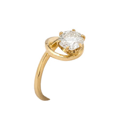 Bague Solitaire en or jaune et diamant - Castafiore
