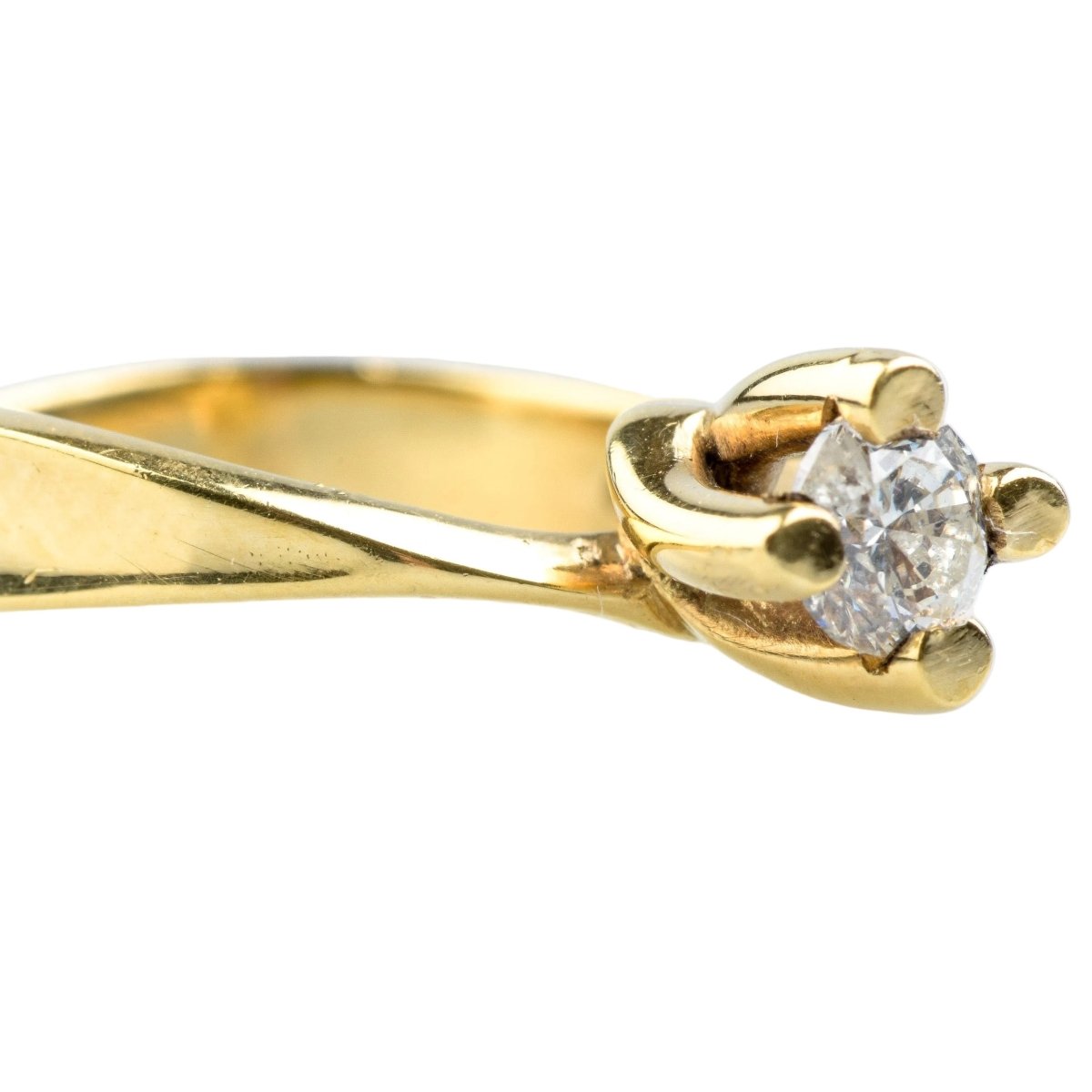Bague Solitaire en or jaune et diamant - Castafiore