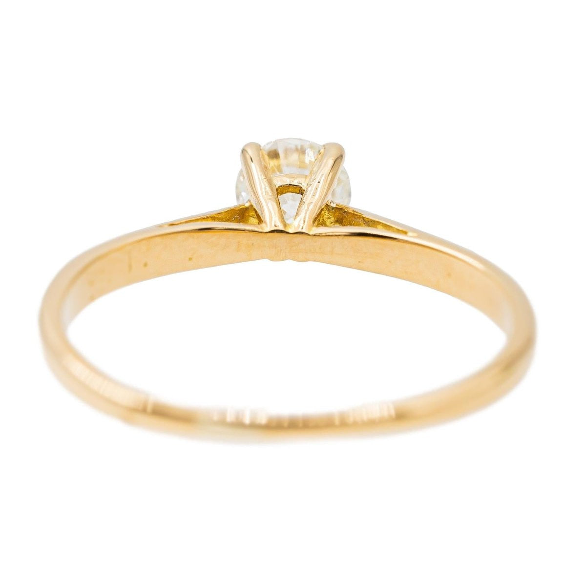 Bague solitaire en or jaune et diamant - Castafiore