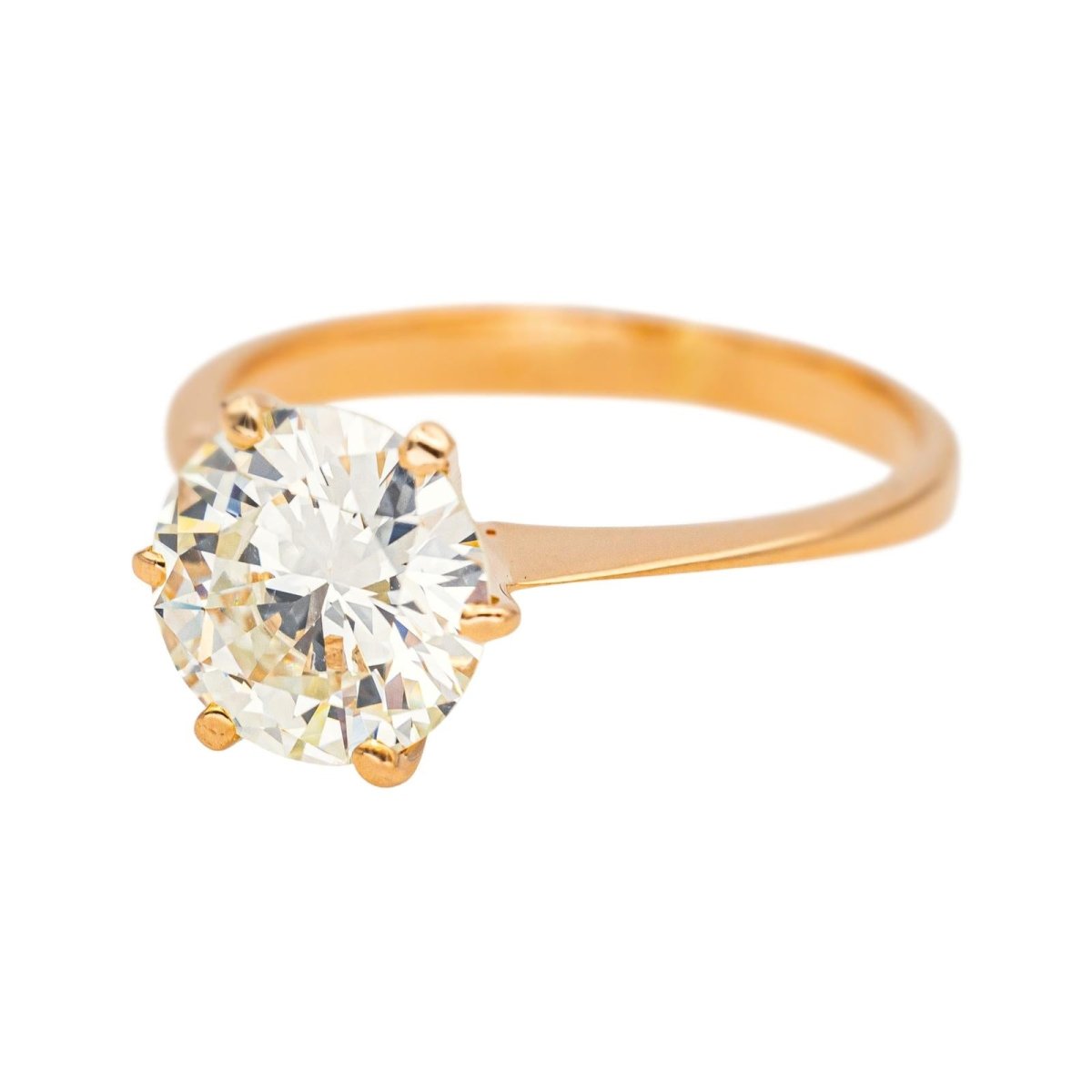 Bague Solitaire en or jaune et diamant - Castafiore