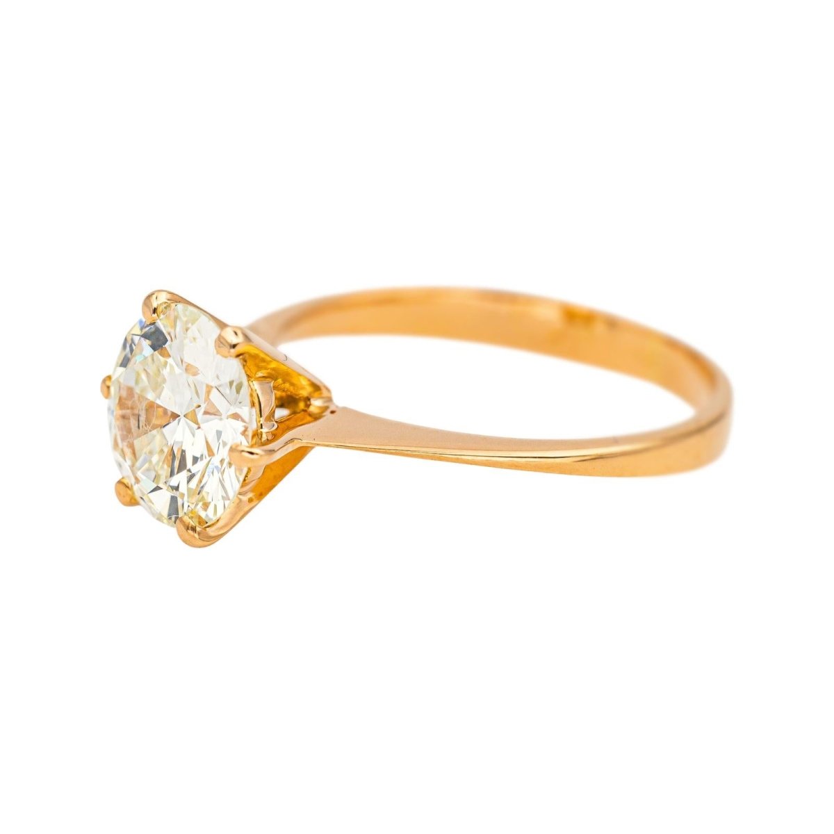 Bague Solitaire en or jaune et diamant - Castafiore