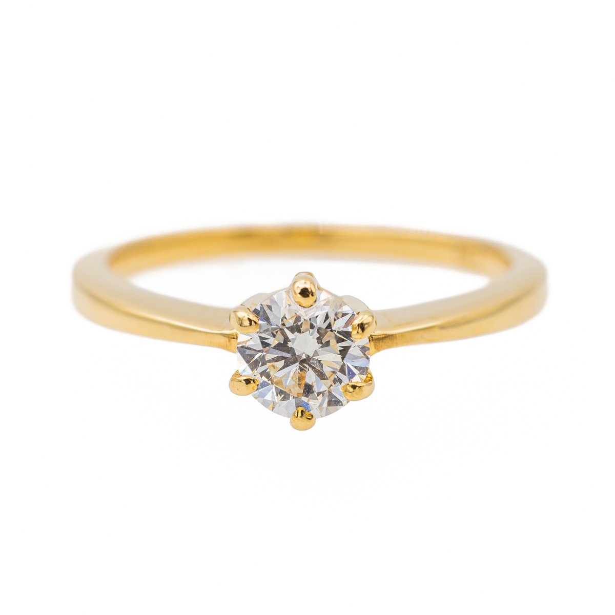 Bague Solitaire en or jaune et diamant - Castafiore