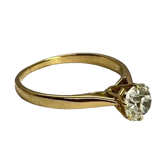 Bague Solitaire en or jaune et diamant - Castafiore