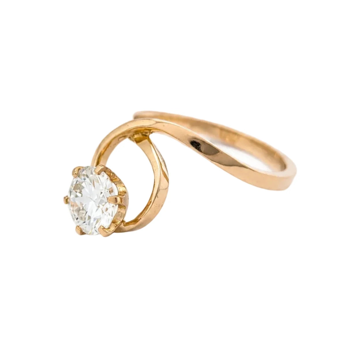 Bague Solitaire en or jaune et diamant - Castafiore