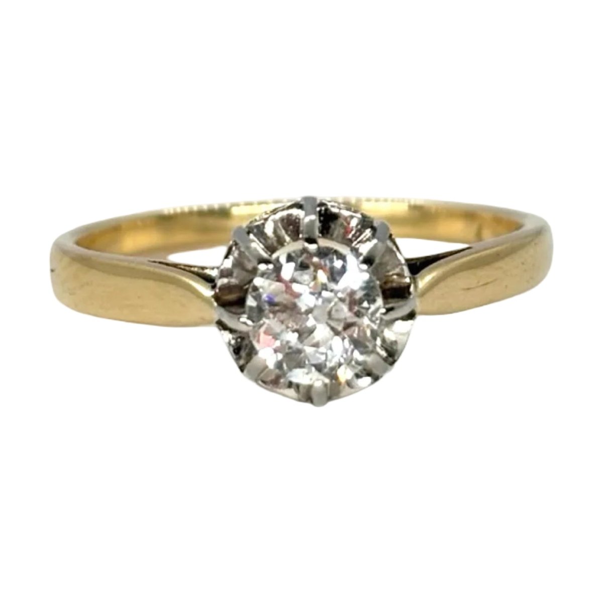 Bague Solitaire en or jaune et diamant - Castafiore