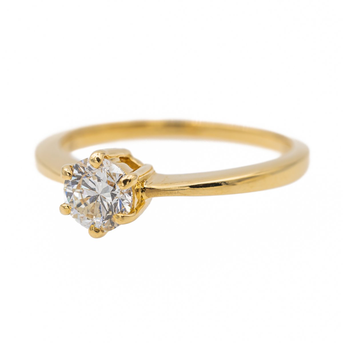 Bague Solitaire en or jaune et diamant - Castafiore