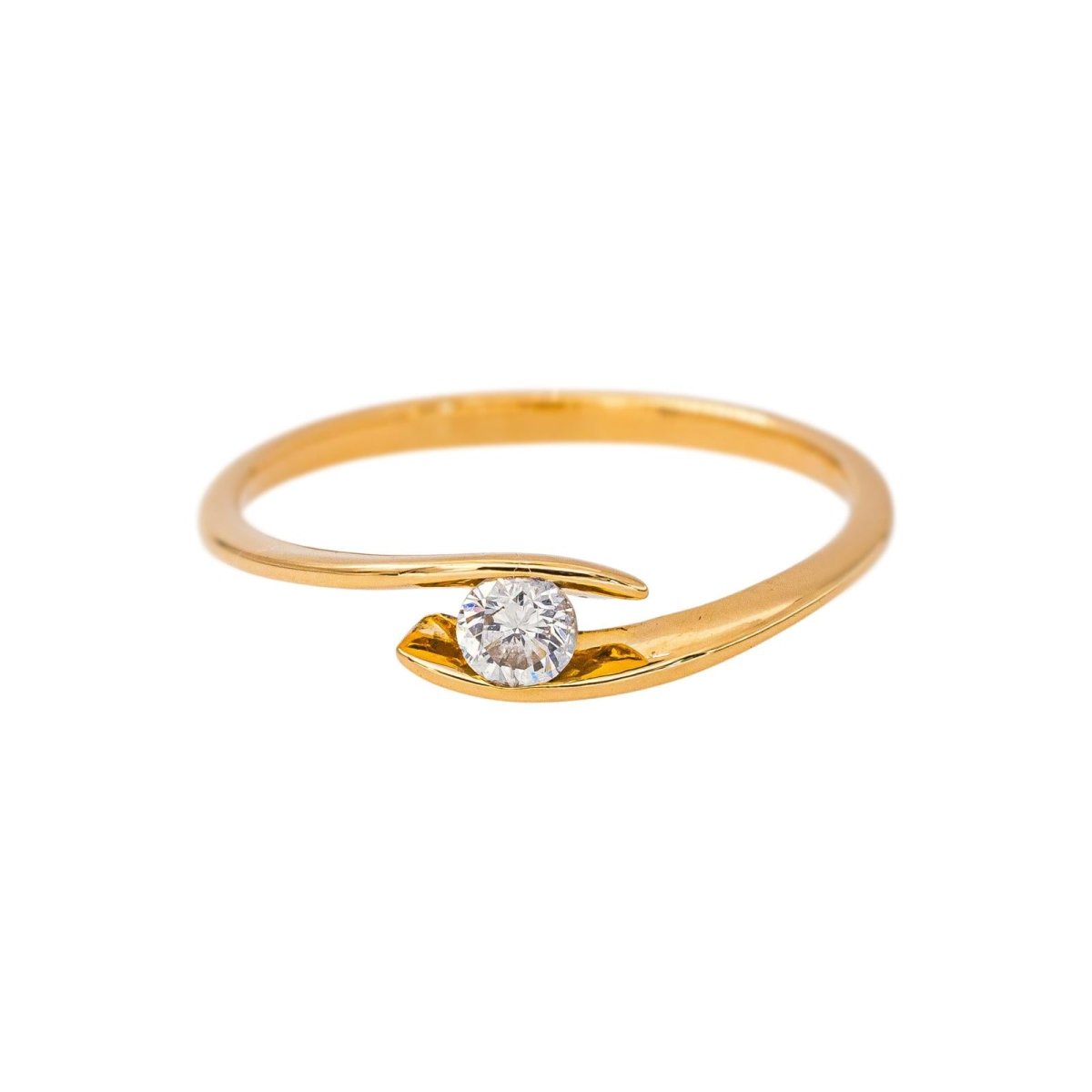 Bague Solitaire en or jaune et diamant - Castafiore