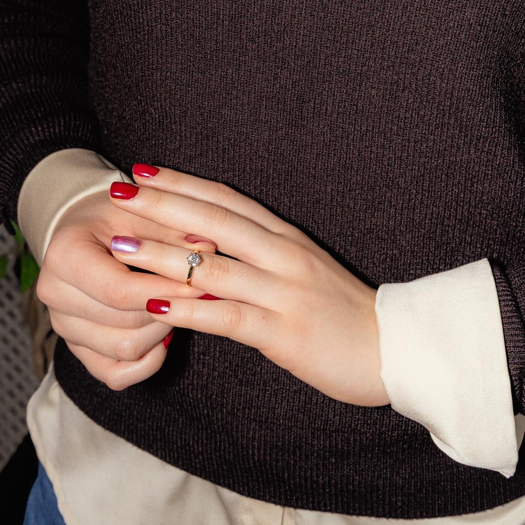 Bague Solitaire en or jaune et diamant - Castafiore