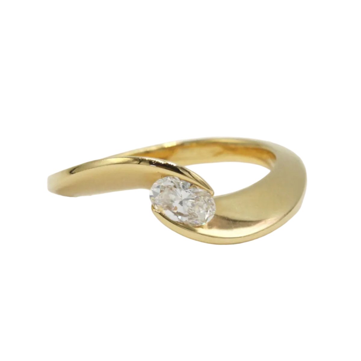 Bague Solitaire en or jaune et diamant