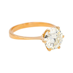 Bague Solitaire en or jaune et diamant - Castafiore