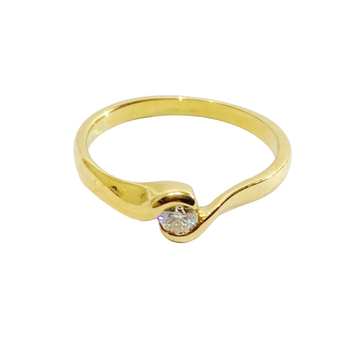 Bague Solitaire en or jaune et diamant - Castafiore