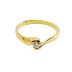 Bague Solitaire en or jaune et diamant - Castafiore