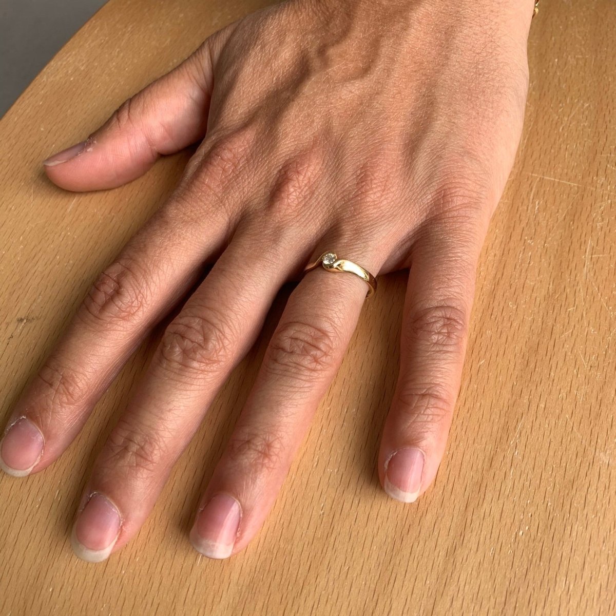 Bague Solitaire en or jaune et diamant - Castafiore